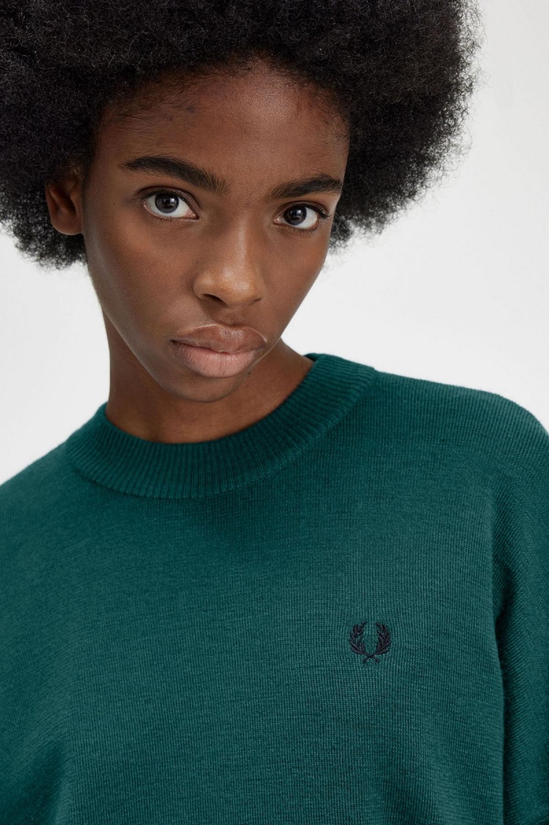 Fred Perry Colour Block Jumper Strickwaren Damen Blau | DCHVO34442