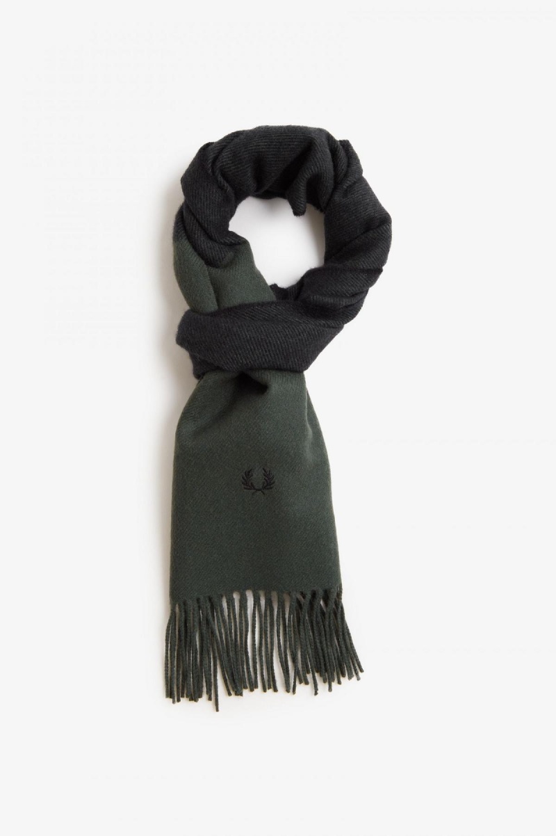 Fred Perry Colour Block Schal Accessories Grün Schwarz | ECHHC33665