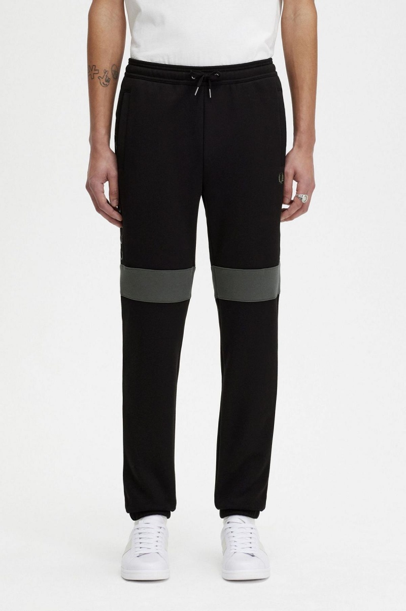 Fred Perry Colour Block Sweat Pants Hosen Herren Schwarz | ZCHNQ16042