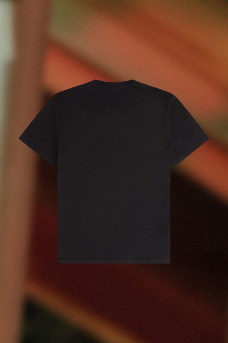 Fred Perry Contrast Panel T-shirts Herren Schwarz | BCHSO35416