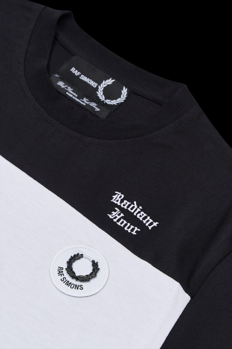 Fred Perry Contrast Panel T-shirts Herren Schwarz | BCHSO35416