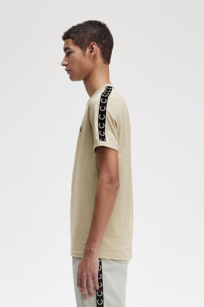 Fred Perry Contrast Tape Ringer T-shirts Herren Hellschwarz | FCHHY18308