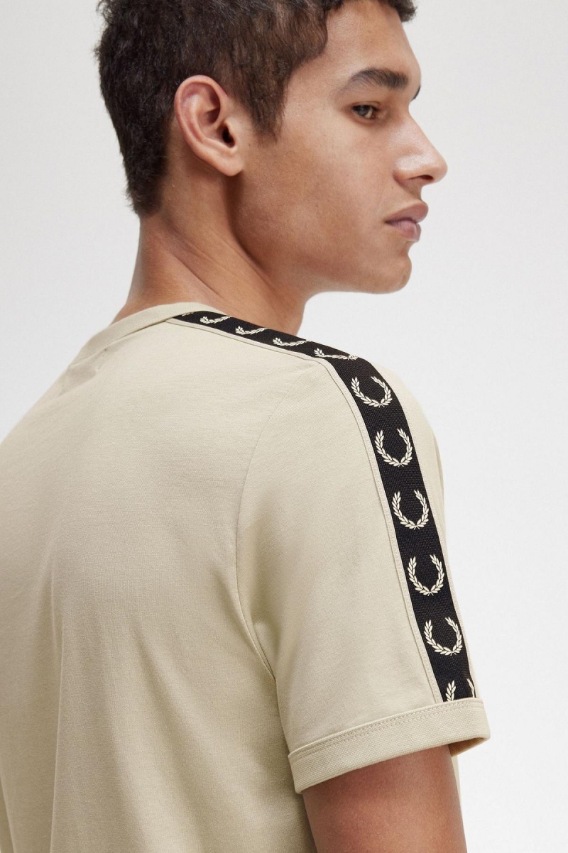 Fred Perry Contrast Tape Ringer T-shirts Herren Hellschwarz | FCHHY18308
