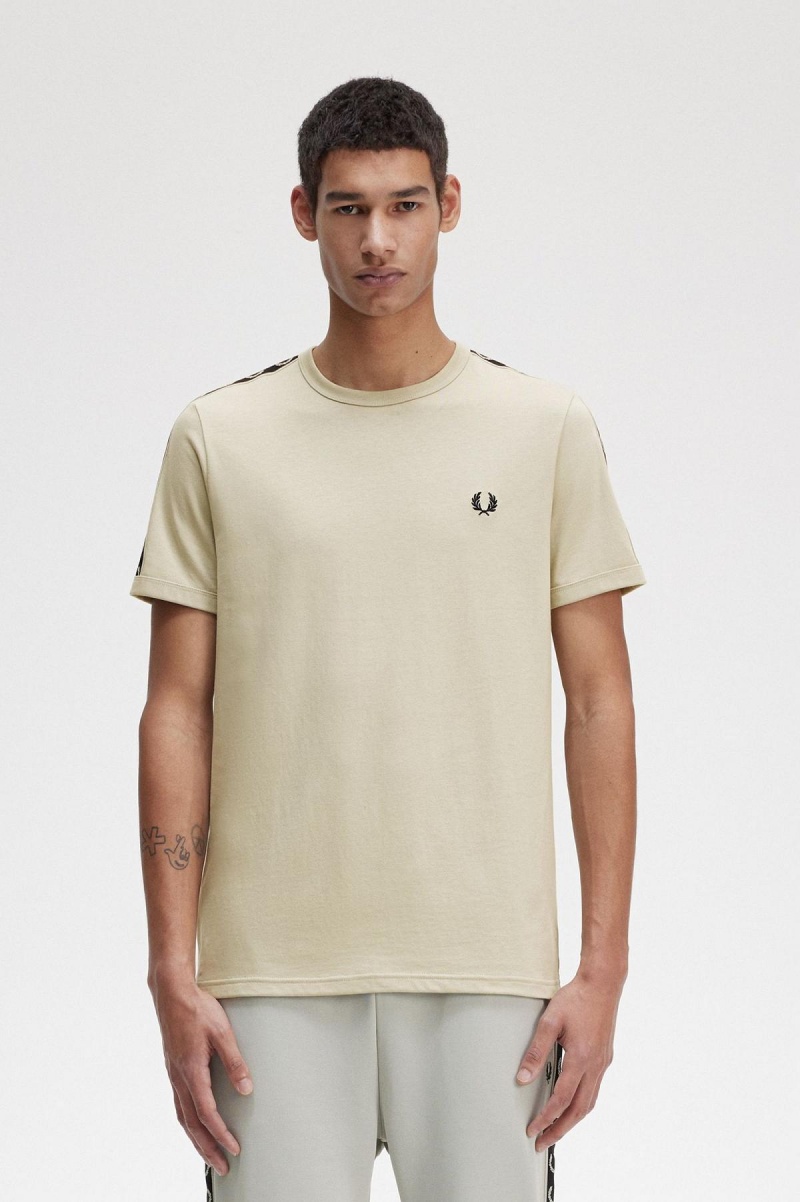 Fred Perry Contrast Tape Ringer T-shirts Herren Hellschwarz | FCHHY18308