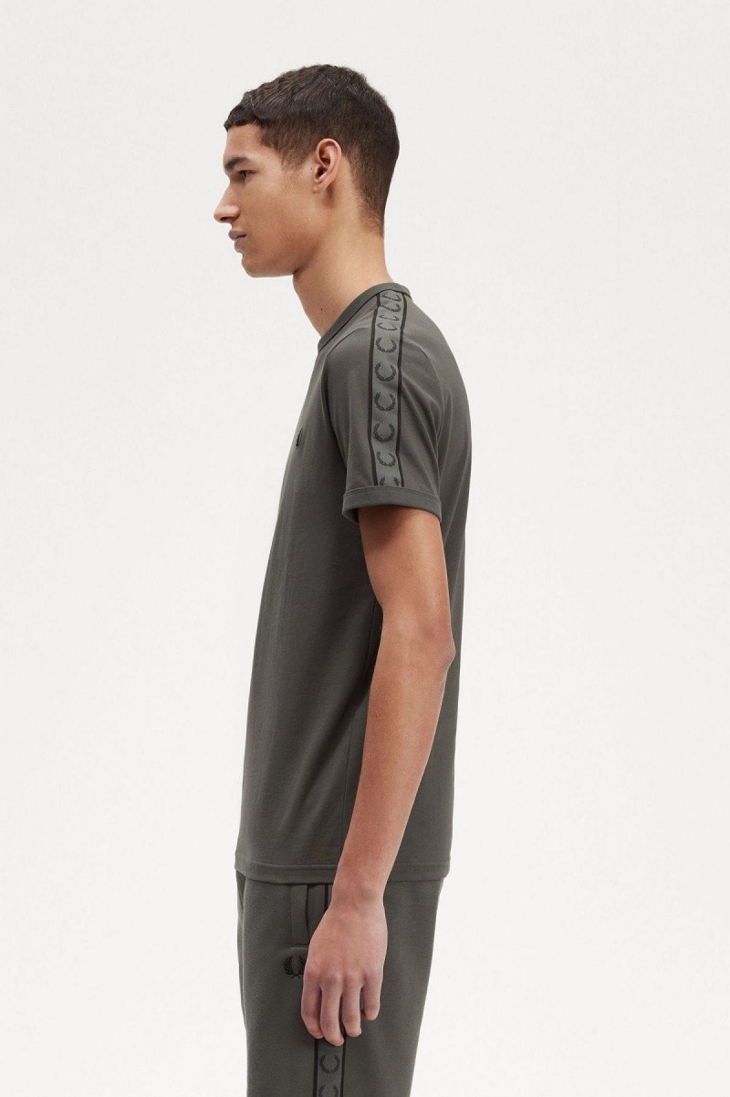 Fred Perry Contrast Tape Ringer T-shirts Herren Grün Grün | QCHUV84424