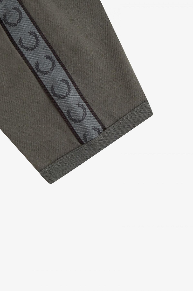 Fred Perry Contrast Tape Ringer T-shirts Herren Grün Grün | QCHUV84424