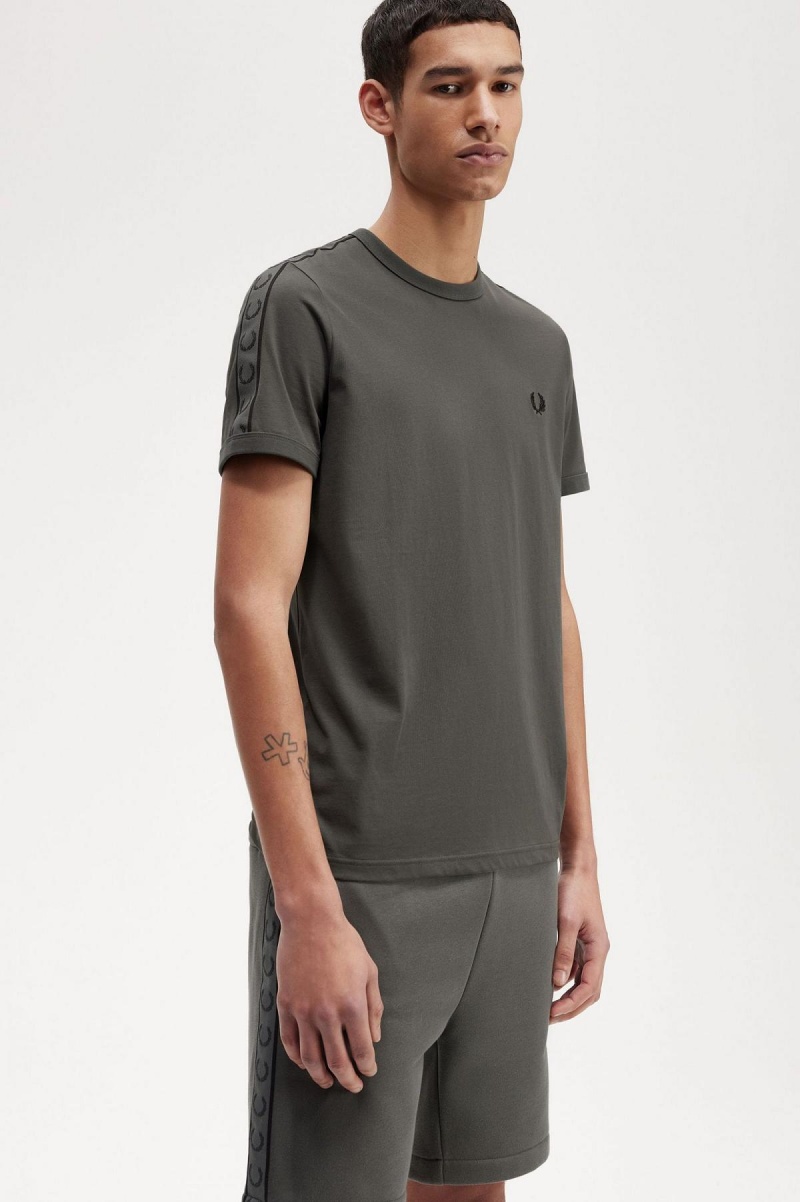 Fred Perry Contrast Tape Ringer T-shirts Herren Grün Grün | QCHUV84424