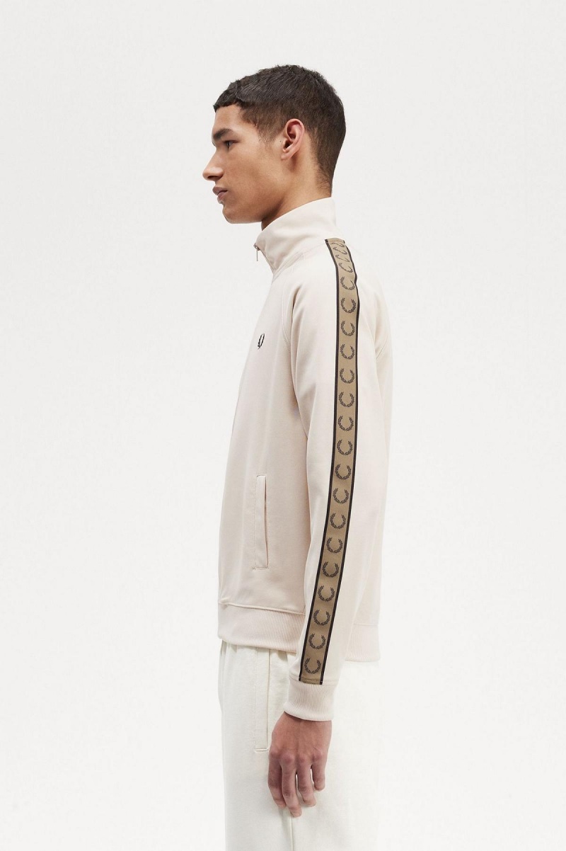 Fred Perry Contrast Tape Trainingsjacke Herren Oatmeal / Shaded Stone | XCHBH40041
