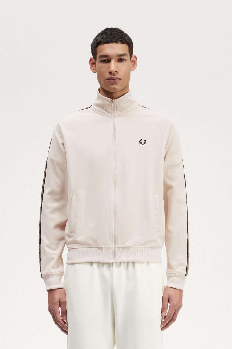 Fred Perry Contrast Tape Trainingsjacke Herren Oatmeal / Shaded Stone | XCHBH40041