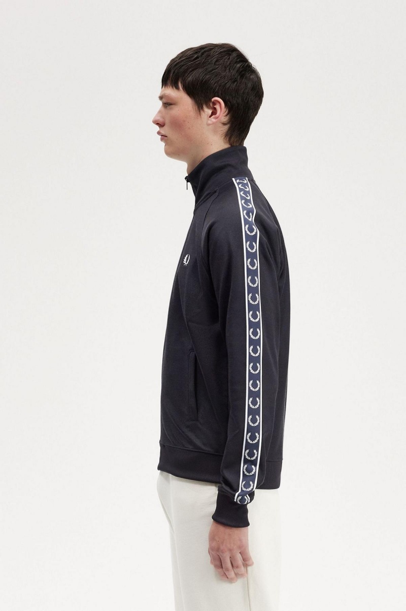 Fred Perry Contrast Tape Trainingsjacke Herren Navy Navy | CHJVR33653