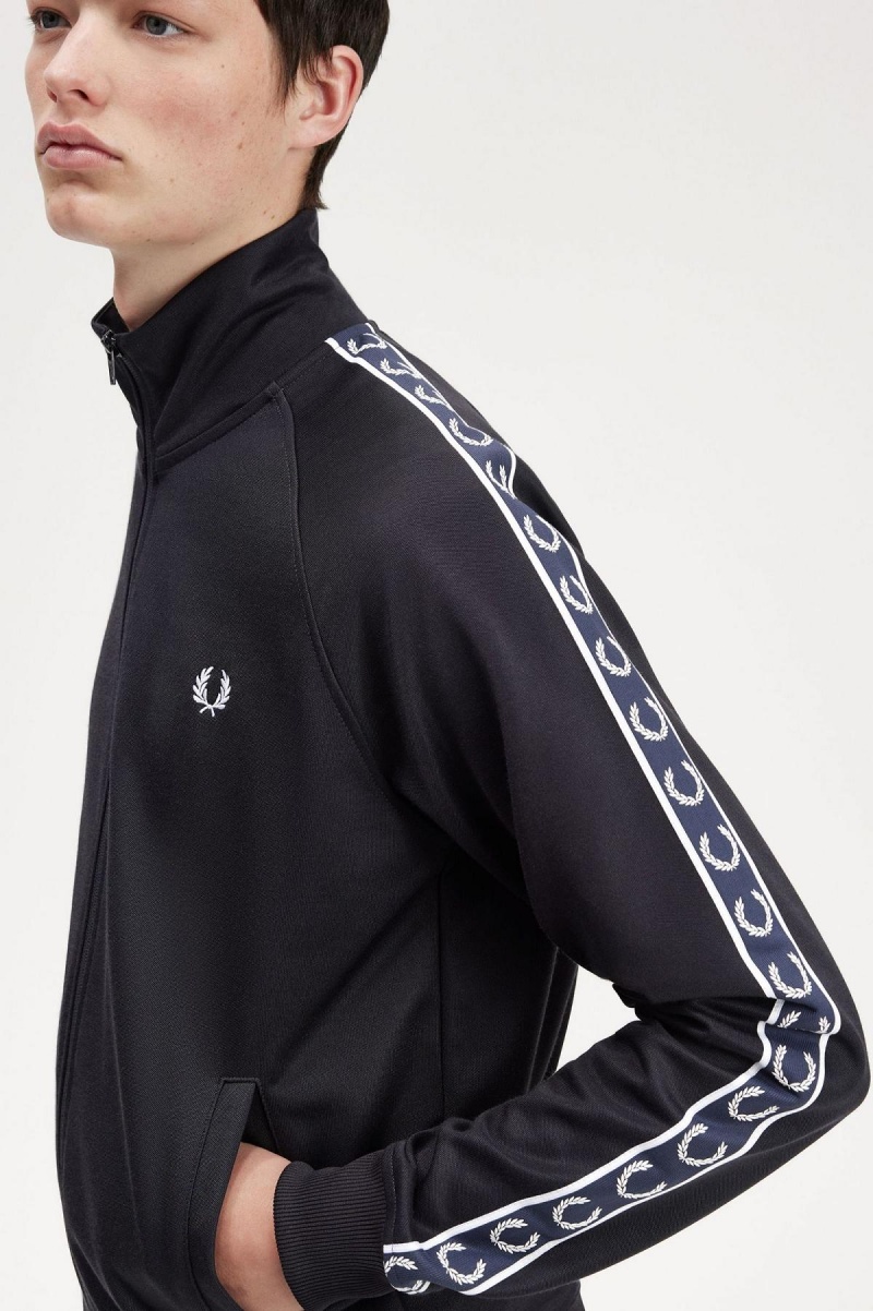 Fred Perry Contrast Tape Trainingsjacke Herren Navy Navy | CHJVR33653