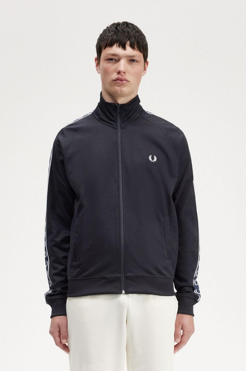 Fred Perry Contrast Tape Trainingsjacke Herren Navy Navy | CHJVR33653