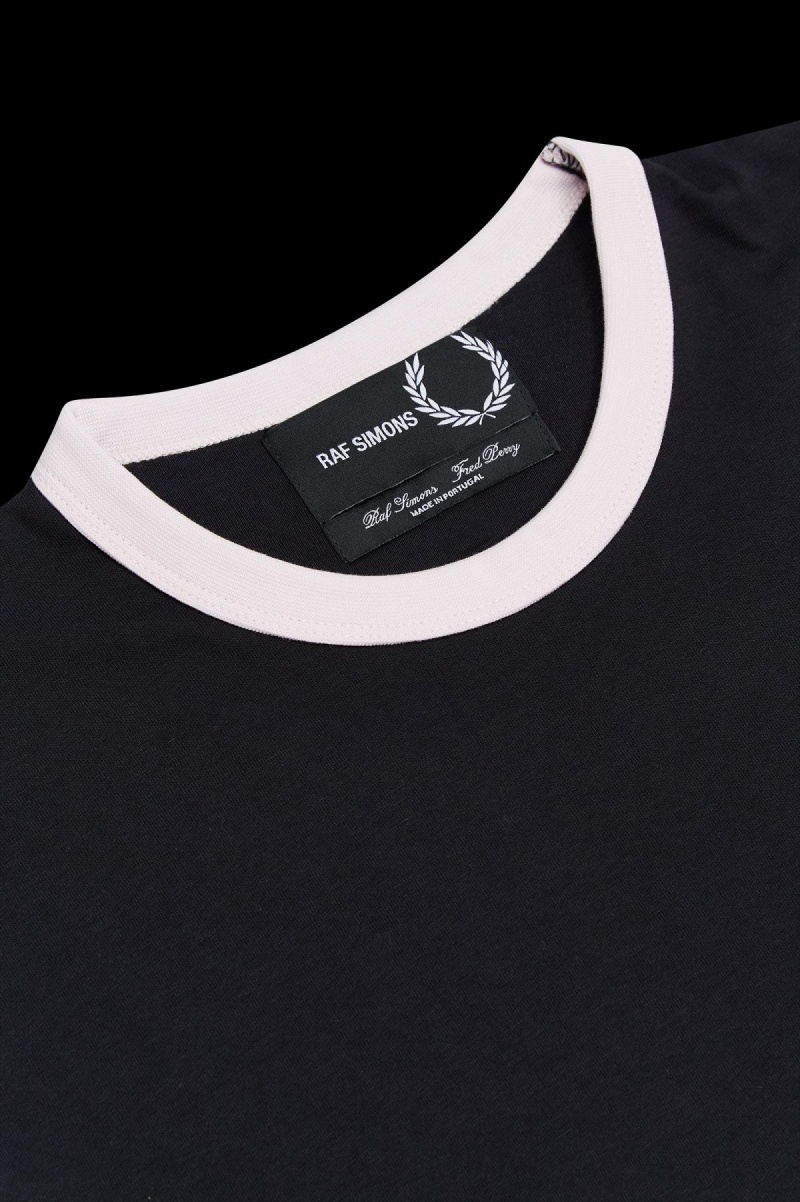 Fred Perry Contrast Trim T-shirts Herren Schwarz | QCHWA16926