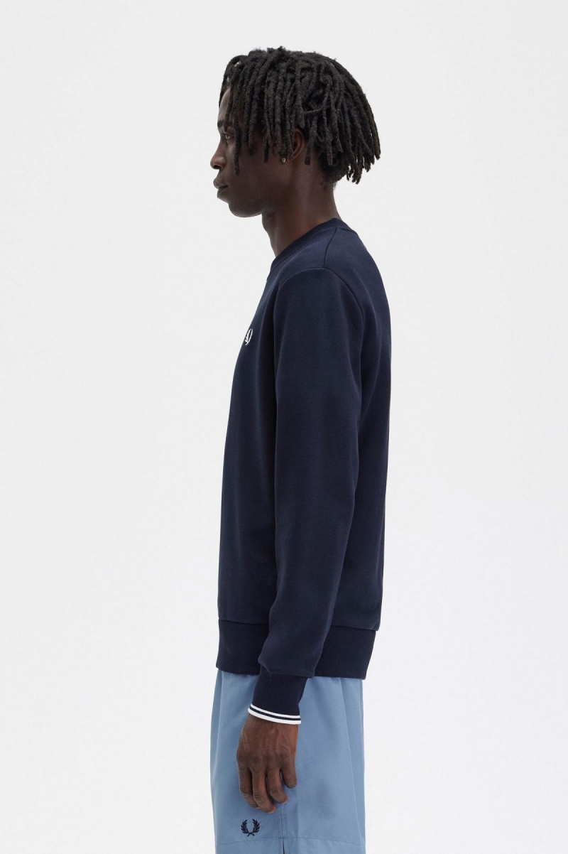 Fred Perry Crew Neck Sweatshirt Trainingsanzug Herren Navy | CHCVG53602