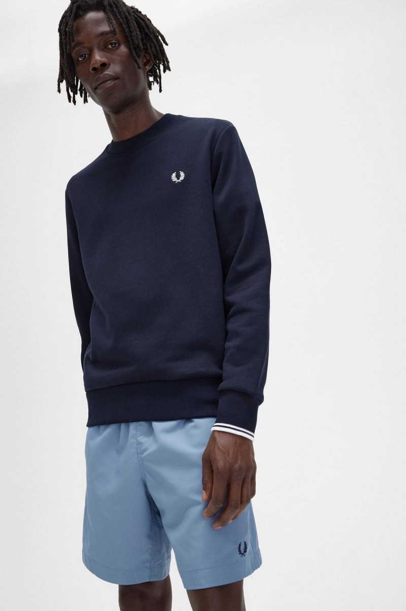 Fred Perry Crew Neck Sweatshirt Trainingsanzug Herren Navy | CHCVG53602