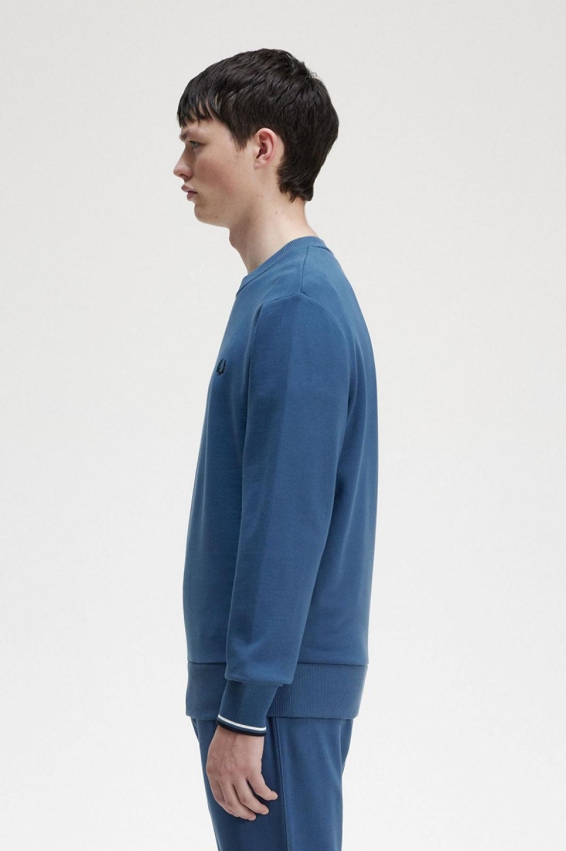 Fred Perry Crew Neck Sweatshirt Trainingsanzug Herren Blau | ACHWC67943