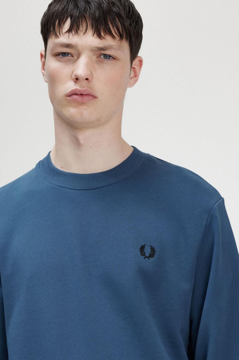 Fred Perry Crew Neck Sweatshirt Trainingsanzug Herren Blau | ACHWC67943