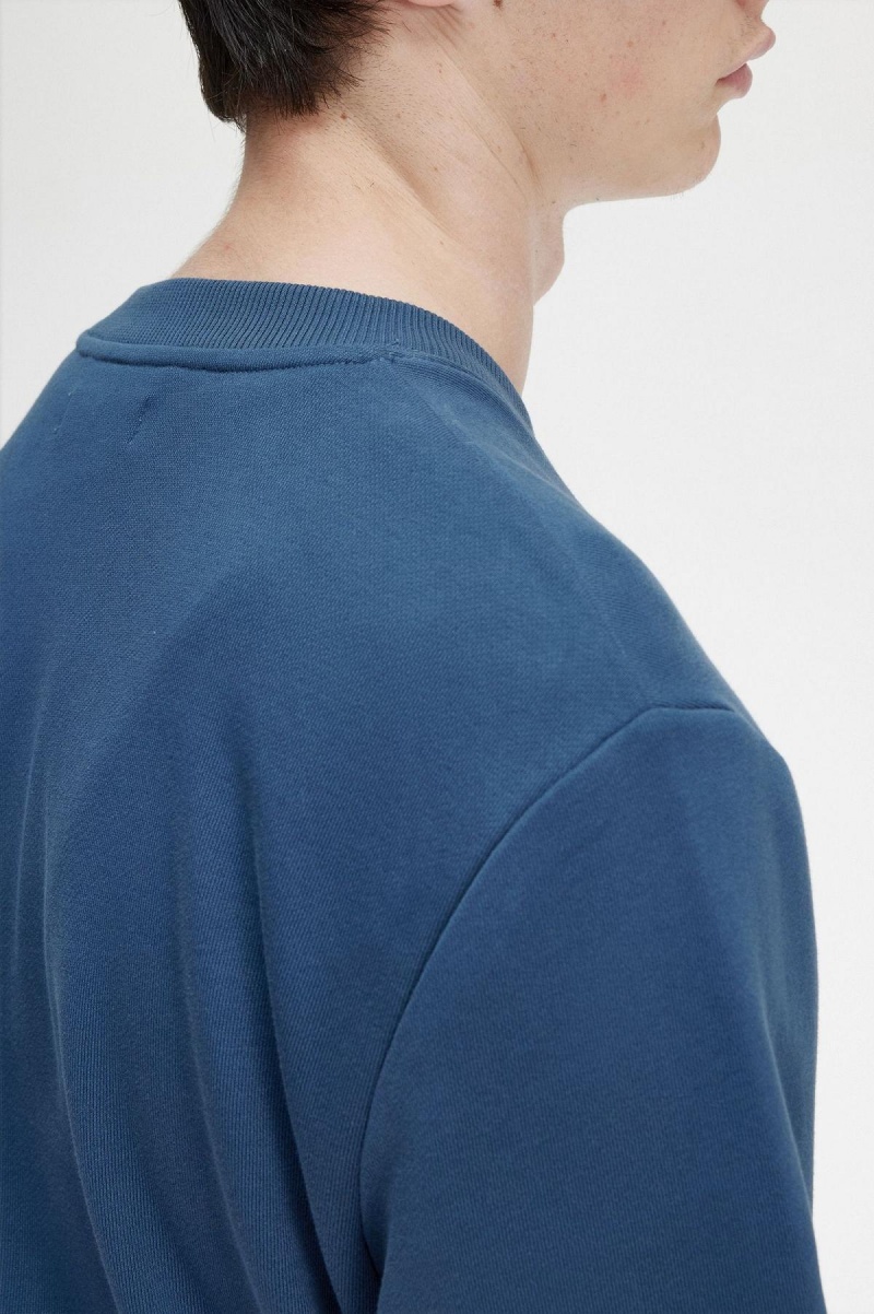 Fred Perry Crew Neck Sweatshirt Trainingsanzug Herren Blau | ACHWC67943