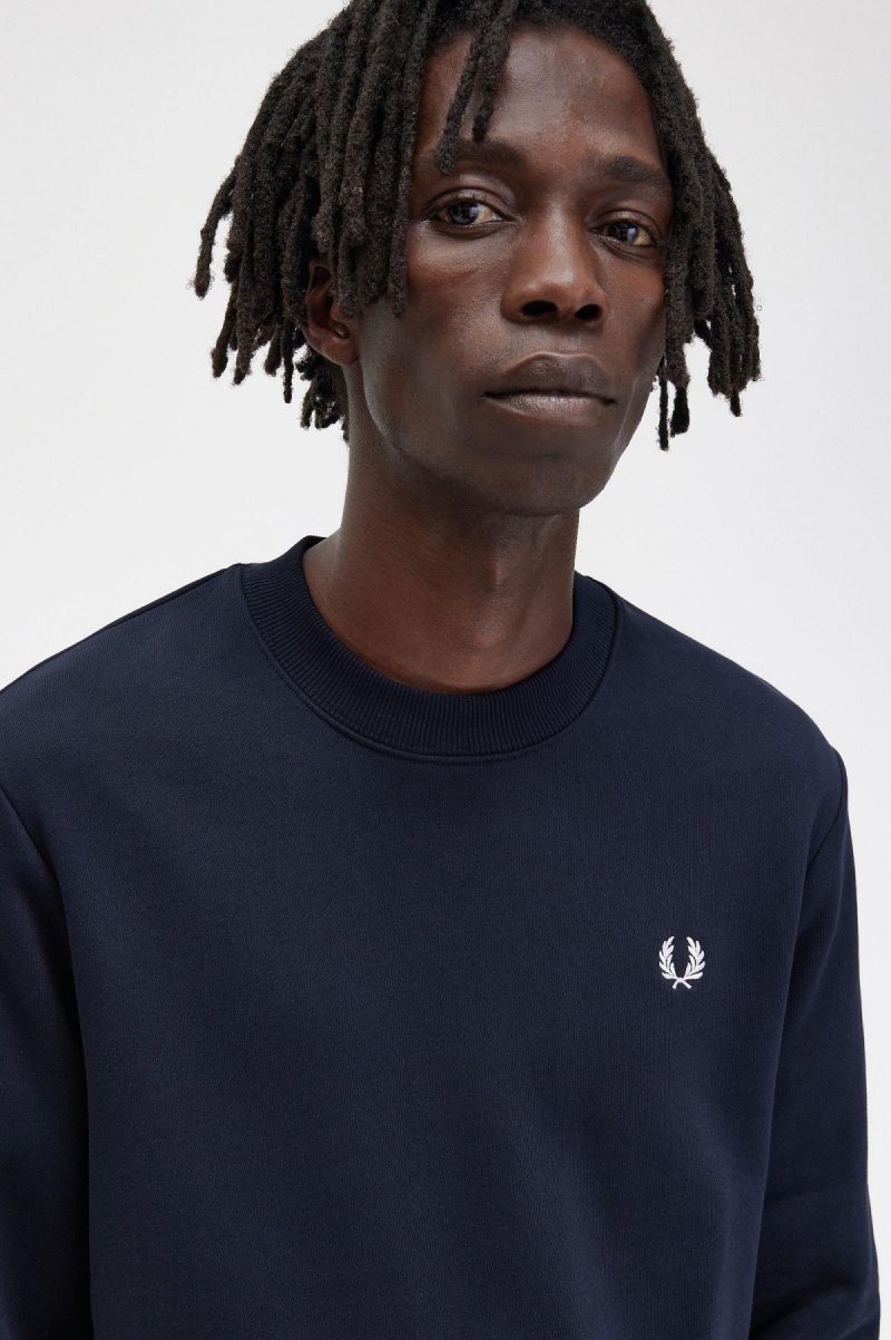 Fred Perry Crew Neck Sweatshirts Herren Navy | CHJKU17421