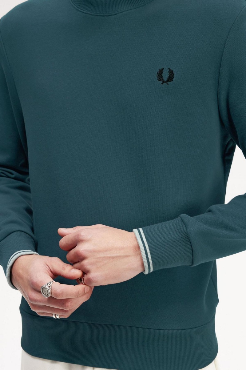 Fred Perry Crew Neck Sweatshirts Herren Blau | QCHWA76670