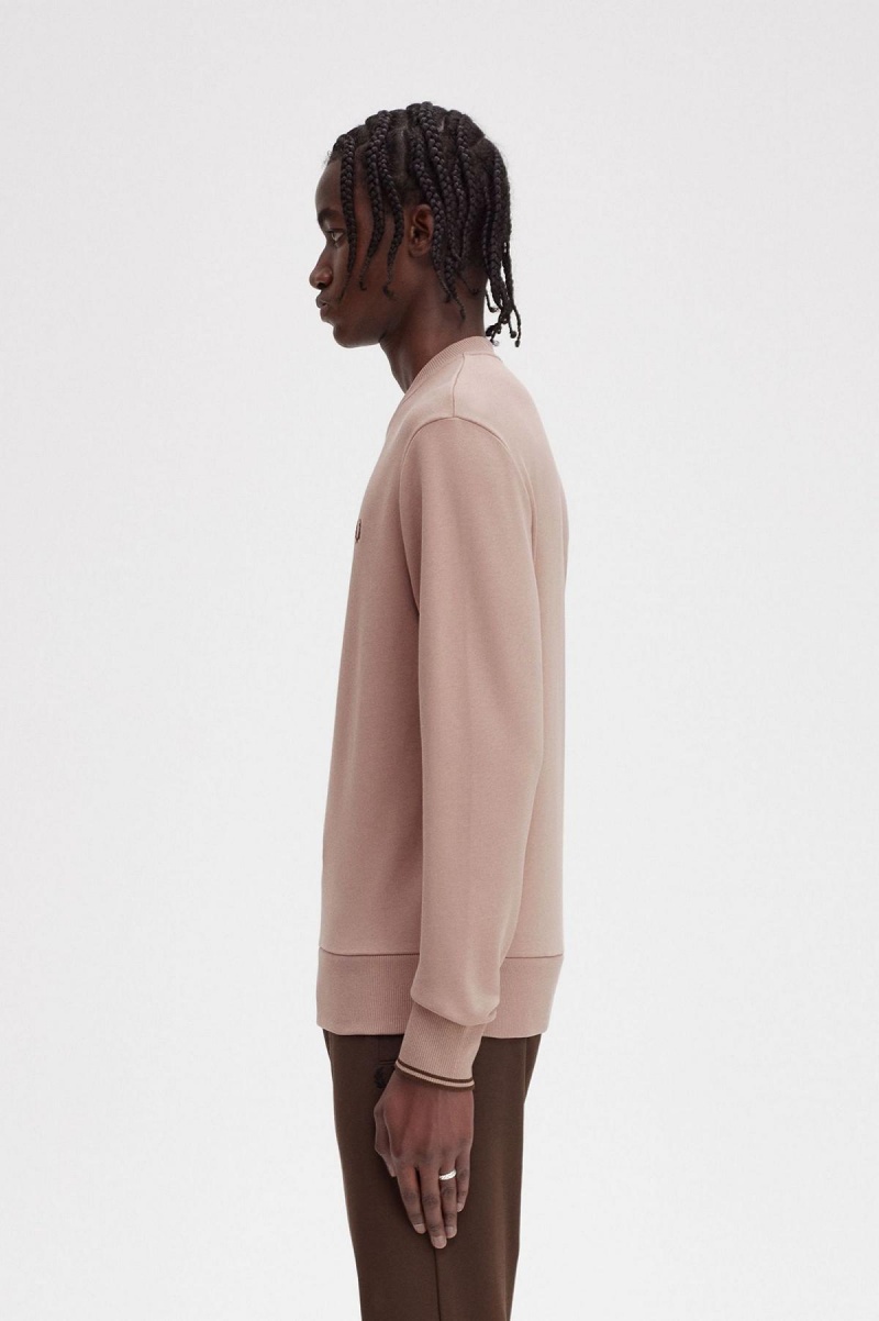 Fred Perry Crew Neck Sweatshirts Herren Dunkelrosa | CHIIZ94576