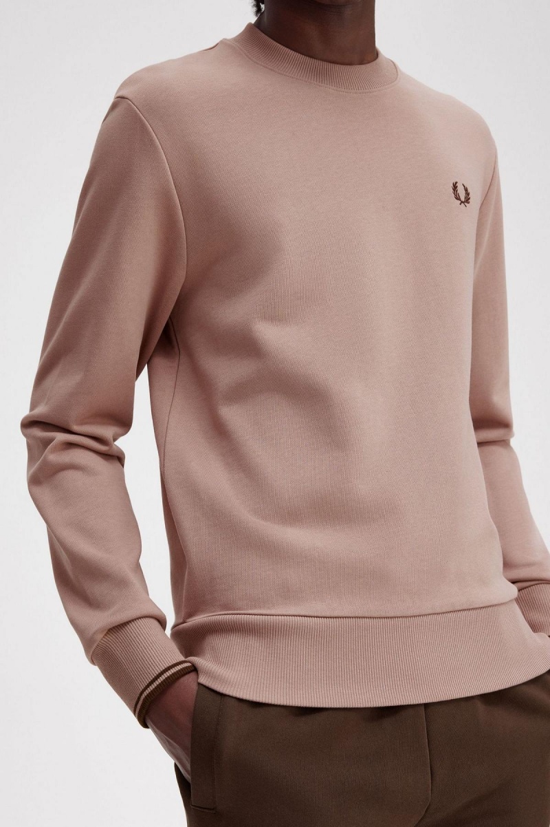 Fred Perry Crew Neck Sweatshirts Herren Dunkelrosa | CHIIZ94576