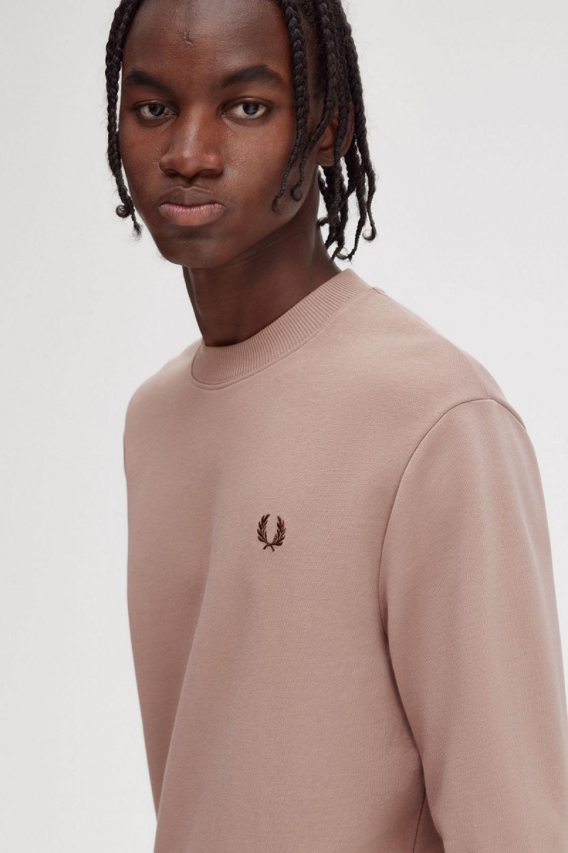 Fred Perry Crew Neck Sweatshirts Herren Dunkelrosa | CHIIZ94576
