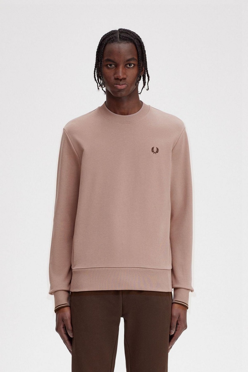 Fred Perry Crew Neck Sweatshirts Herren Dunkelrosa | CHIIZ94576