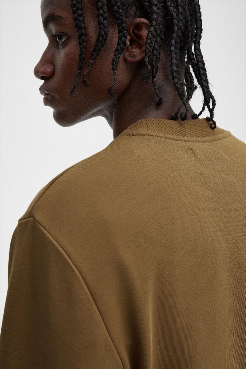 Fred Perry Crew Neck Sweatshirts Herren Shaded Stone / Burnt Tobacco | LCHTR83958