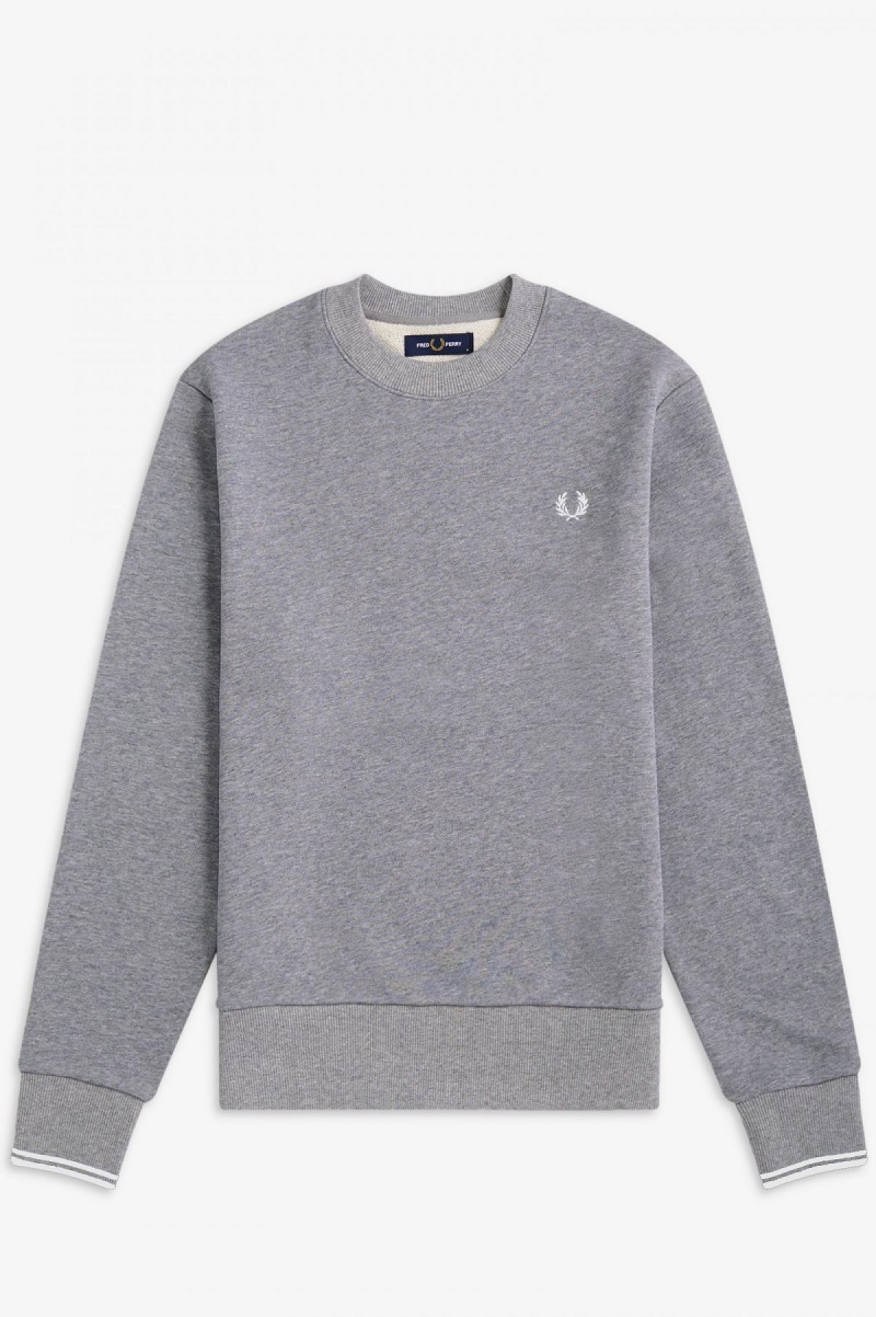 Fred Perry Crew Neck Sweatshirts Herren Steel Marl | CHCIF25981
