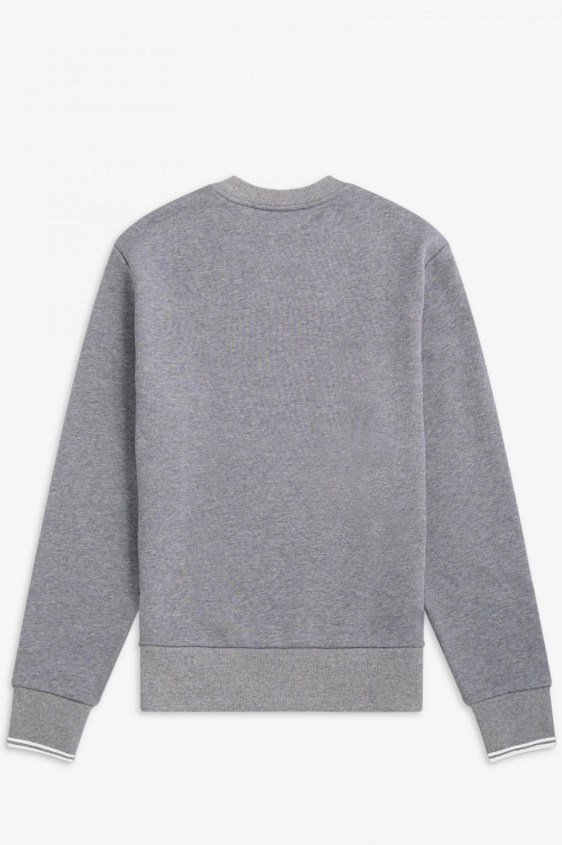 Fred Perry Crew Neck Sweatshirts Herren Steel Marl | CHCIF25981