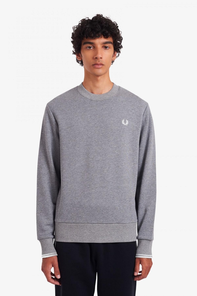 Fred Perry Crew Neck Sweatshirts Herren Steel Marl | CHCIF25981