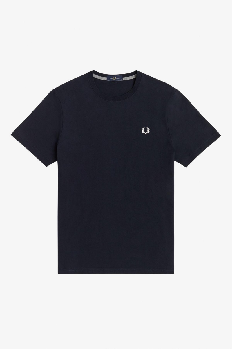 Fred Perry Crew Neck T-shirts Herren Navy | CHXBR19682