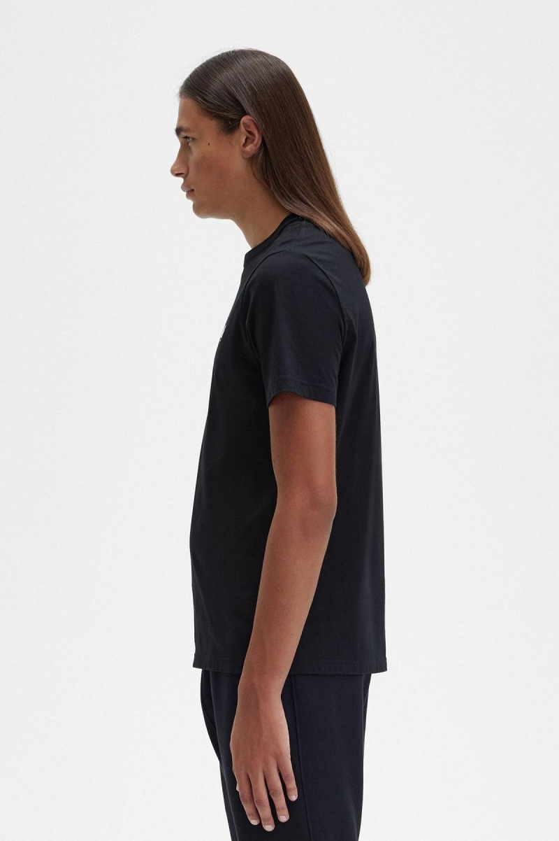 Fred Perry Crew Neck T-shirts Herren Schwarz | CHEAH38629