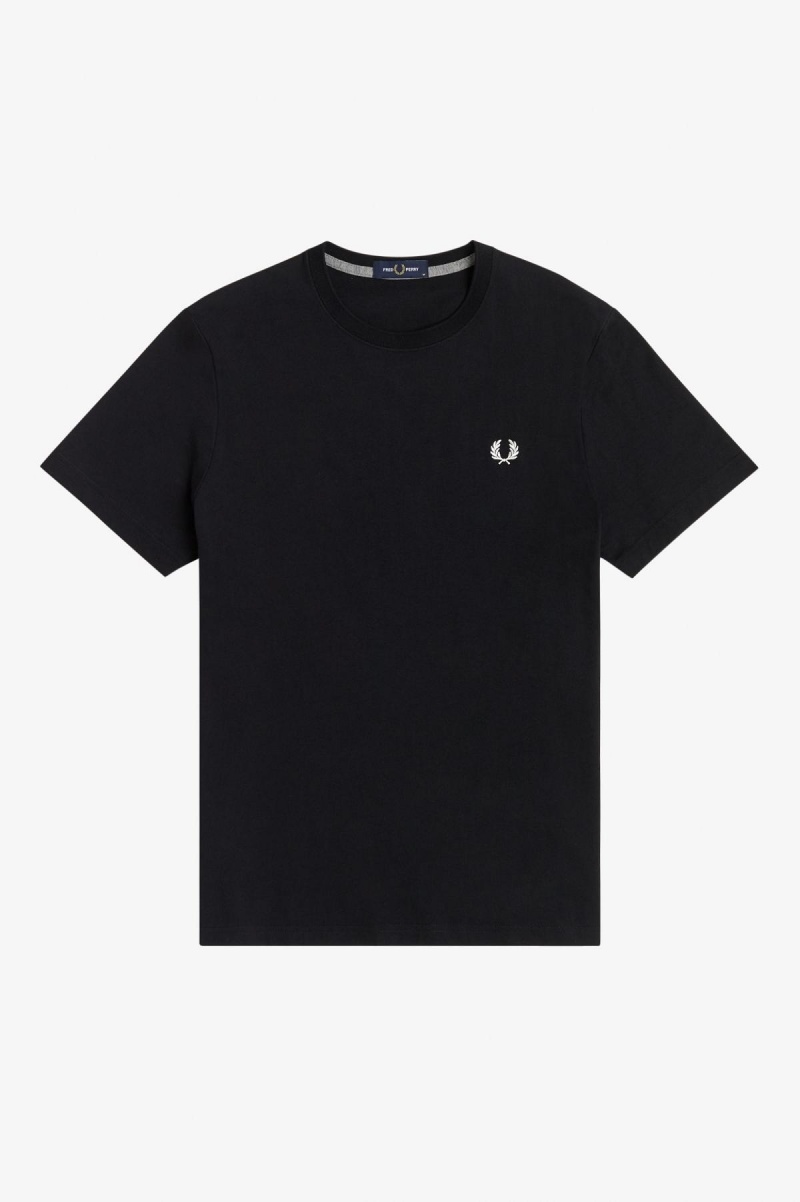 Fred Perry Crew Neck T-shirts Herren Schwarz | CHEAH38629