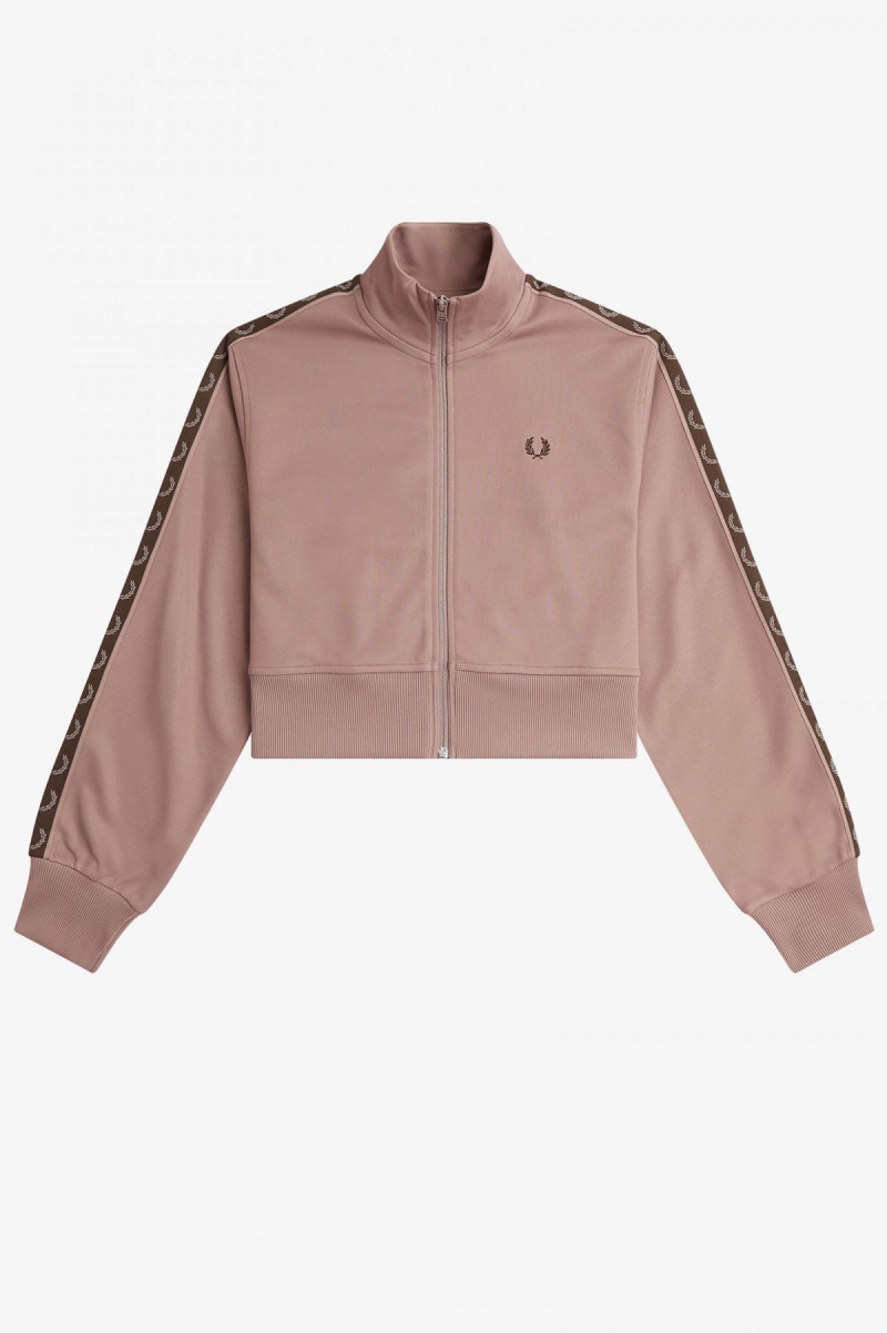 Fred Perry Cropped Taped Mäntel Damen Dunkelrosa | CHNEJ77604