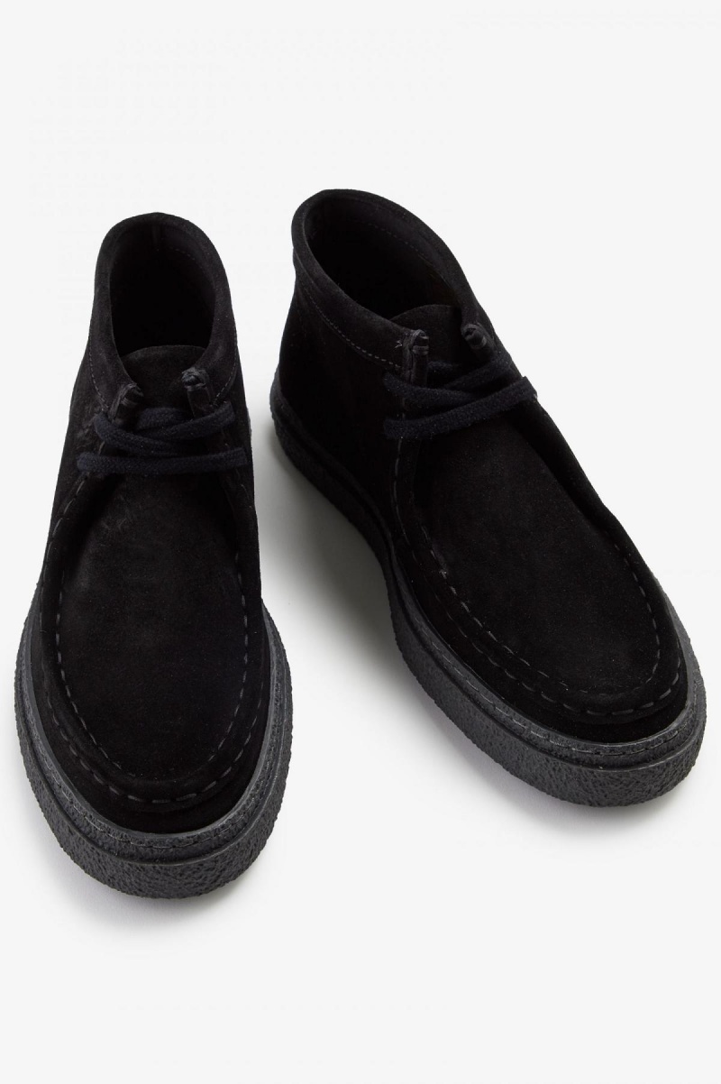 Fred Perry Dawson Mid Schuhe Damen Schwarz | QCHWA93297
