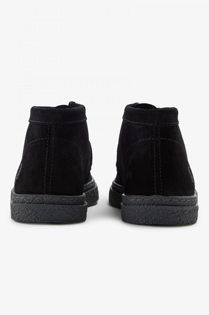 Fred Perry Dawson Mid Schuhe Damen Schwarz | QCHWA93297