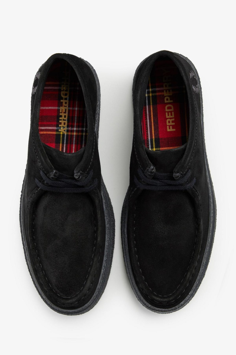 Fred Perry Dawson Mid Schuhe Herren Schwarz | CHIIZ27653