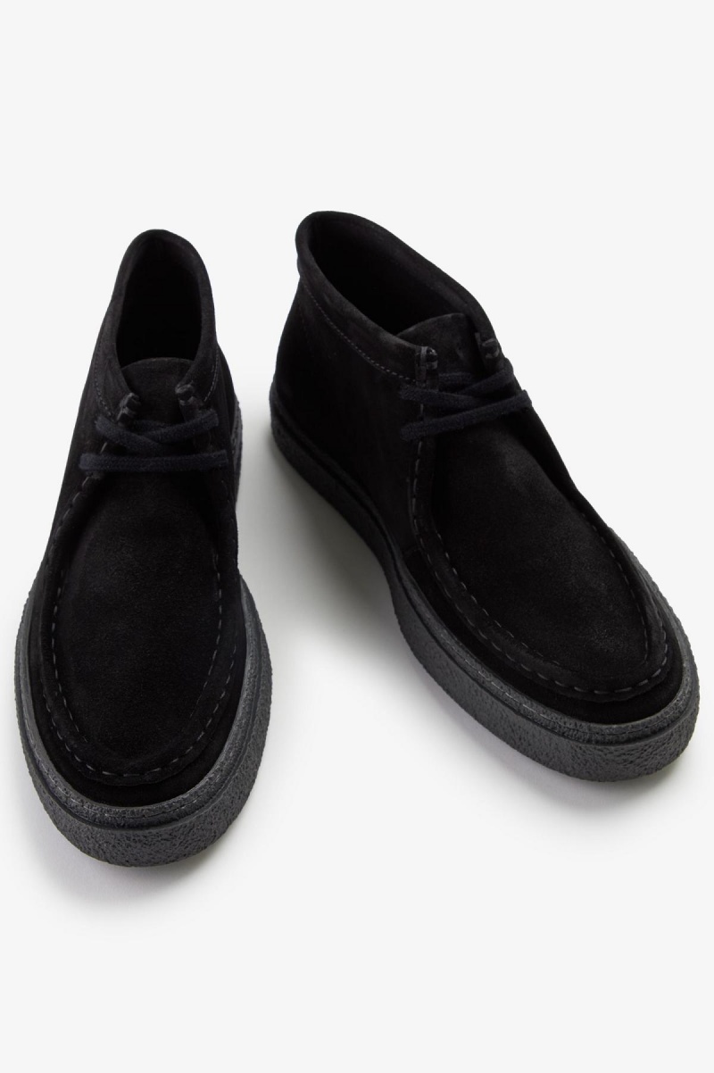 Fred Perry Dawson Mid Schuhe Herren Schwarz | CHIIZ27653