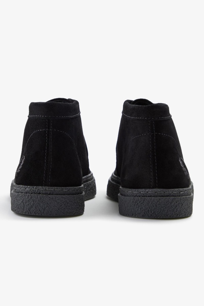 Fred Perry Dawson Mid Schuhe Herren Schwarz | CHIIZ27653