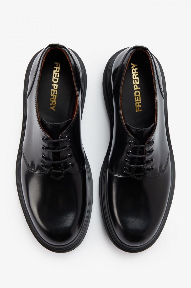 Fred Perry Derby Schuhe Damen Schwarz | CHJKU64777