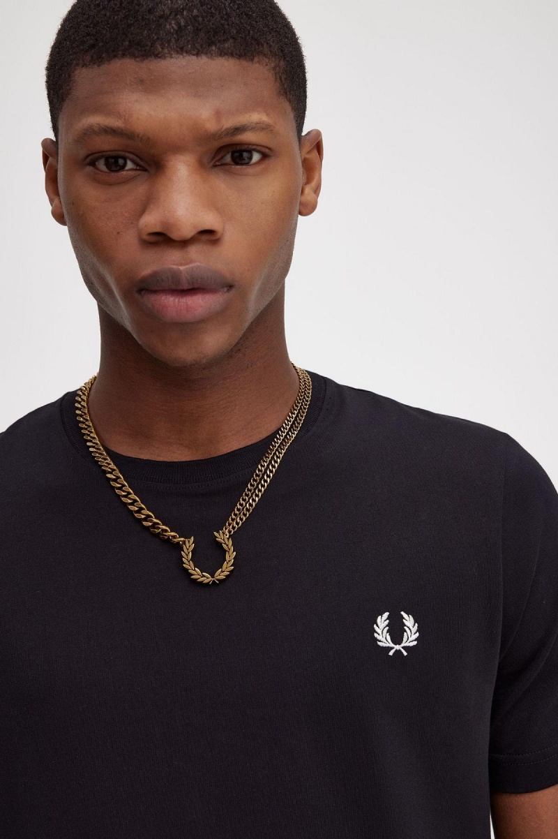 Fred Perry Double Chain Laurel Wreath Necklace Schmuck Accessories Gold | FCHUI27209