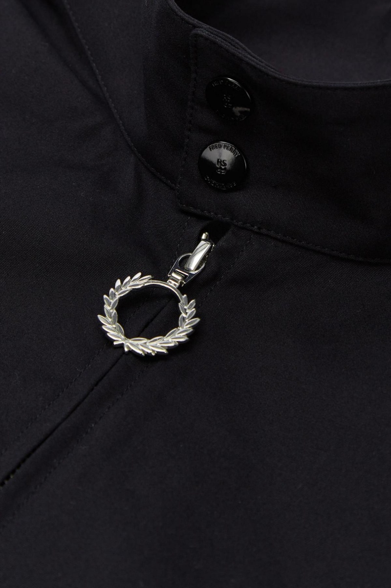 Fred Perry Embroidered Mäntel Herren Schwarz | UCHND42344