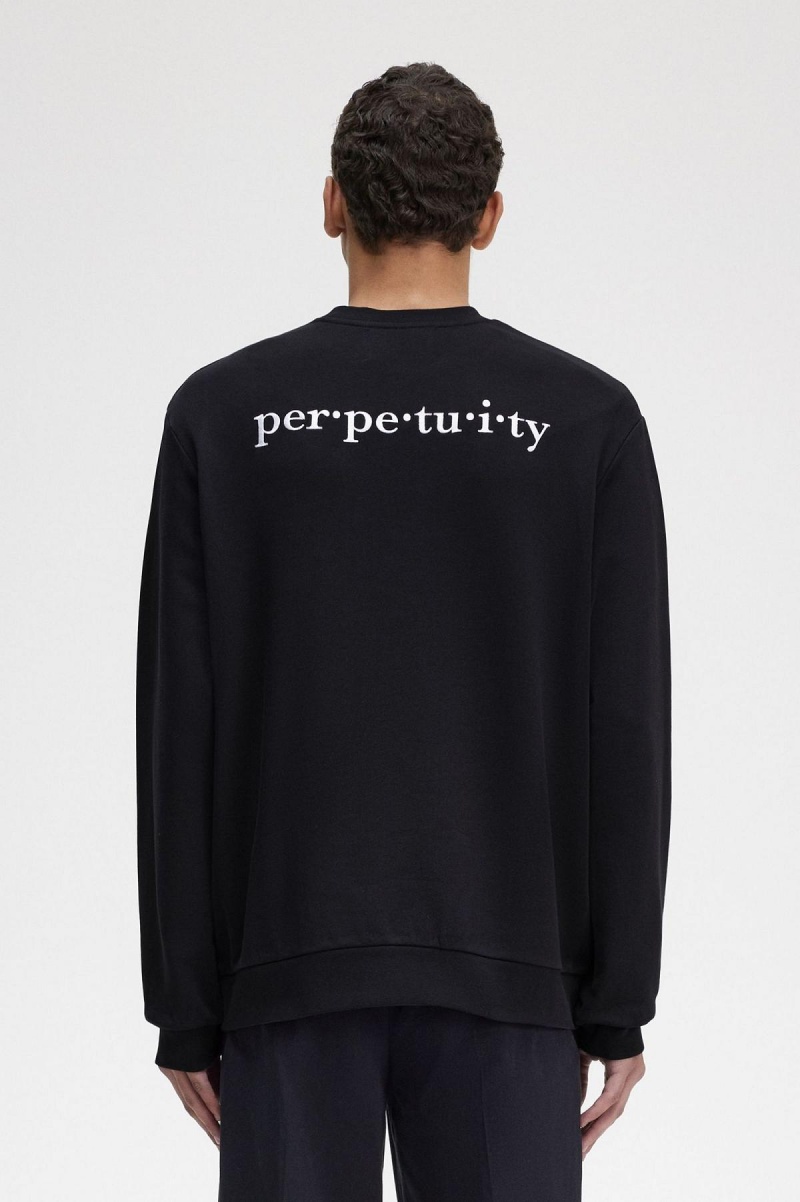 Fred Perry Embroidered Sweatshirts Herren Schwarz | TCHPQ46615