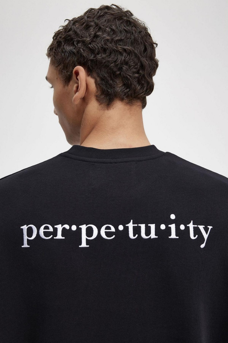 Fred Perry Embroidered Sweatshirts Herren Schwarz | TCHPQ46615