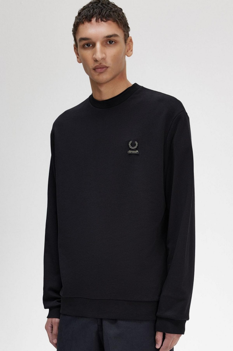 Fred Perry Embroidered Sweatshirts Herren Schwarz | TCHPQ46615