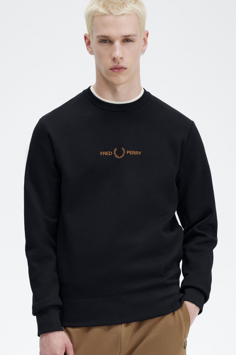 Fred Perry Embroidered Sweatshirts Herren Navy | CHQCS84124