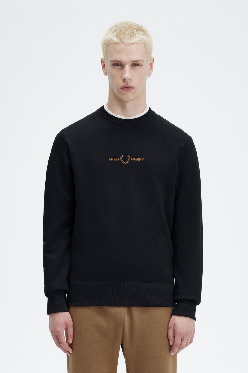 Fred Perry Embroidered Sweatshirts Herren Navy | CHQCS84124