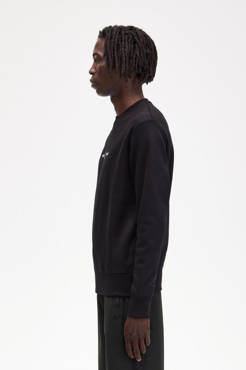 Fred Perry Embroidered Sweatshirts Herren Schwarz | UCHND48862